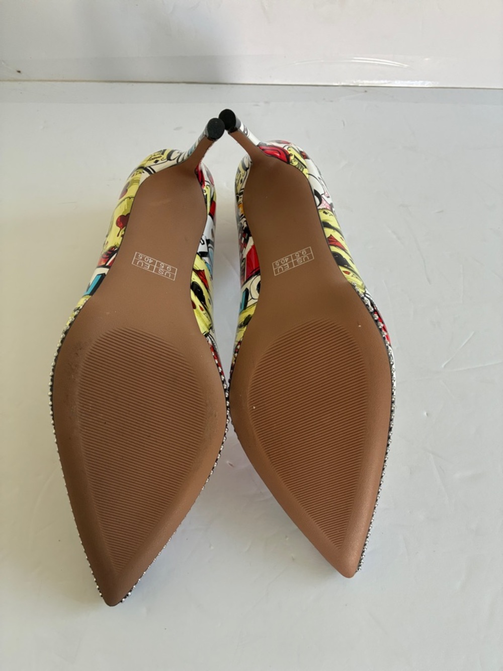 Graphic Print Pointed Toe Pumps Multi-Color Stiletto Heels Size 9.5 NEW - Picture 8 of 9